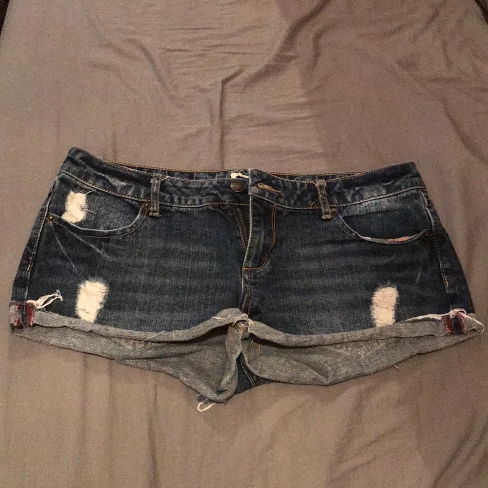 forever21 dark jean shorts